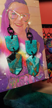 Load image into Gallery viewer, Ocean dreams glitter handmade earrings polymer clay