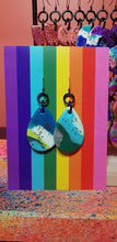 Load image into Gallery viewer, Luck of the Irish glitter handmade earrings polymer clay