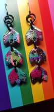 Load image into Gallery viewer, Tiptoe through the tulips glitter handmade earrings polymer clay