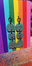 Load image into Gallery viewer, Sage flowers glitter handmade earrings polymer clay