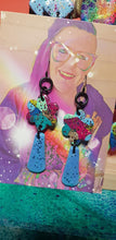 Load image into Gallery viewer, Alaskan sky glitter handmade earrings polymer clay