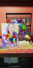 Load image into Gallery viewer, Large ruby red rainbows glitter handmade earrings polymer clay