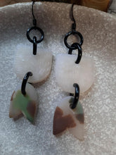Load image into Gallery viewer, Night frost dangle handmade earrings polymer clay earthy