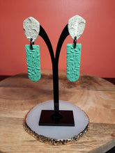 Load image into Gallery viewer, Rainforest stud handmade earrings polymer clay earthy