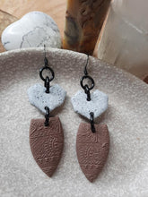 Load image into Gallery viewer, Sandstone dangle handmade earrings polymer clay earthy