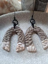Load image into Gallery viewer, Latte dangle handmade earrings polymer clay earthy