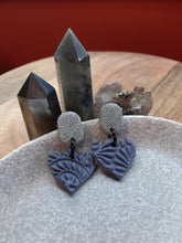 Load image into Gallery viewer, Silver rainbows stud handmade earrings polymer clay earthy