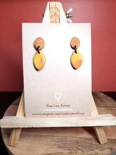 Load image into Gallery viewer, Orange fizz stud handmade earrings polymer clay earthy