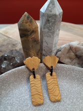 Load image into Gallery viewer, Sunflower gold stud handmade earrings polymer clay earthy