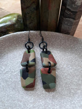 Load image into Gallery viewer, Swampy dangle handmade earrings polymer clay earthy