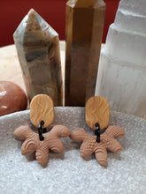 Load image into Gallery viewer, Star jasmine stud handmade earrings polymer clay earthy