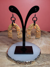 Load image into Gallery viewer, Terracotta rainbows dangle handmade earrings polymer clay earthy