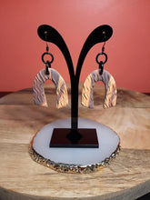 Load image into Gallery viewer, Pumpkin spice rainbow dangle handmade earrings polymer clay earthy