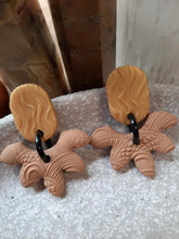 Load image into Gallery viewer, Star jasmine stud handmade earrings polymer clay earthy