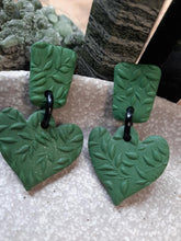 Load image into Gallery viewer, Green vines stud handmade earrings polymer clay earthy