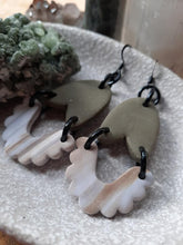 Load image into Gallery viewer, Glacier sand dangle handmade earrings polymer clay earthy