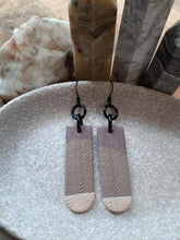 Load image into Gallery viewer, feathered wings dangle handmade earrings polymer clay earthy