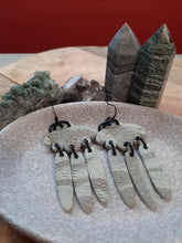 Load image into Gallery viewer, Oakmoss dangle handmade earrings polymer clay earthy