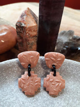 Load image into Gallery viewer, Pink bush gum stud handmade earrings polymer clay earthy