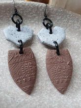 Load image into Gallery viewer, Sandstone dangle handmade earrings polymer clay earthy