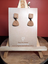 Load image into Gallery viewer, Tawny stud handmade earrings polymer clay earthy