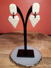 Load image into Gallery viewer, Ivory stud handmade earrings polymer clay earthy
