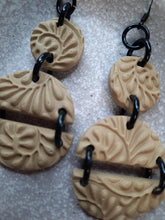 Load image into Gallery viewer, Earthy Ochre dangle handmade earrings polymer clay earthy