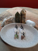 Load image into Gallery viewer, Night frost dangle handmade earrings polymer clay earthy