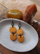 Load image into Gallery viewer, Spiced butternut dangle handmade earrings polymer clay earthy