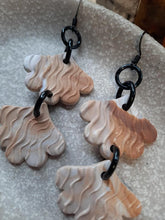 Load image into Gallery viewer, Protea blossom dangle handmade earrings polymer clay earthy