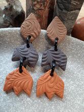 Load image into Gallery viewer, Rusty steel stud handmade earrings polymer clay earthy