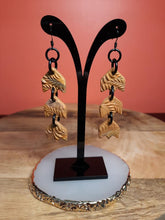 Load image into Gallery viewer, Mahogany dangle handmade earrings polymer clay earthy
