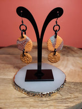 Load image into Gallery viewer, Orange bird dangle handmade earrings polymer clay earthy