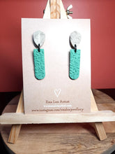 Load image into Gallery viewer, Rainforest stud handmade earrings polymer clay earthy