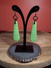 Load image into Gallery viewer, Green dream dangle handmade earrings polymer clay earthy
