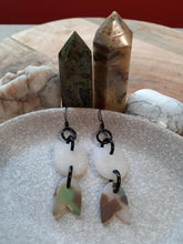 Load image into Gallery viewer, Night frost dangle handmade earrings polymer clay earthy