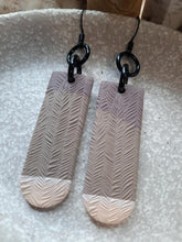Load image into Gallery viewer, feathered wings dangle handmade earrings polymer clay earthy