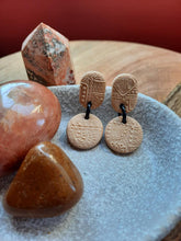 Load image into Gallery viewer, Light bark stud handmade earrings polymer clay earthy