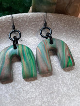 Load image into Gallery viewer, Mint slice dangle handmade earrings polymer clay earthy