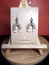 Load image into Gallery viewer, Latte dangle handmade earrings polymer clay earthy
