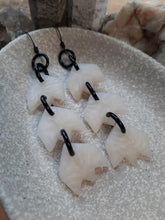 Load image into Gallery viewer, Snowflakes dangle handmade earrings polymer clay earthy