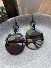 Load image into Gallery viewer, Smokey Quartz dangle handmade earrings polymer clay earthy