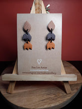 Load image into Gallery viewer, Rusty steel stud handmade earrings polymer clay earthy