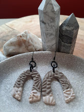 Load image into Gallery viewer, Latte dangle handmade earrings polymer clay earthy