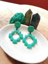 Load image into Gallery viewer, Jade stud handmade earrings polymer clay earthy
