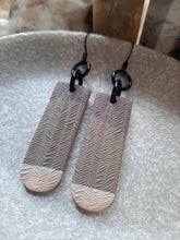 Load image into Gallery viewer, feathered wings dangle handmade earrings polymer clay earthy