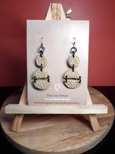 Load image into Gallery viewer, Earthy Ochre dangle handmade earrings polymer clay earthy