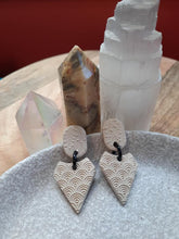 Load image into Gallery viewer, Ivory stud handmade earrings polymer clay earthy