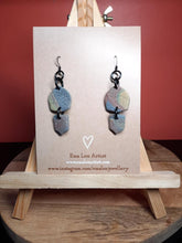 Load image into Gallery viewer, Ocean foam dangle handmade earrings polymer clay earthy