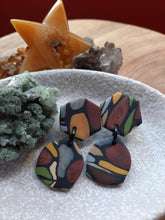 Load image into Gallery viewer, Leadlight gum nuts stud handmade earrings polymer clay earthy